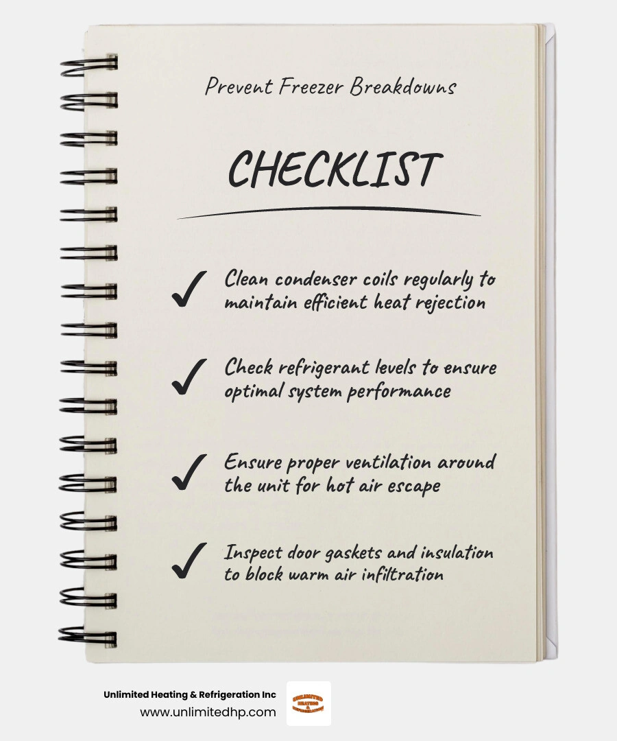 Infographic: 7 steps to prevent commercial freezer breakdowns in Palouse summer heat infographic