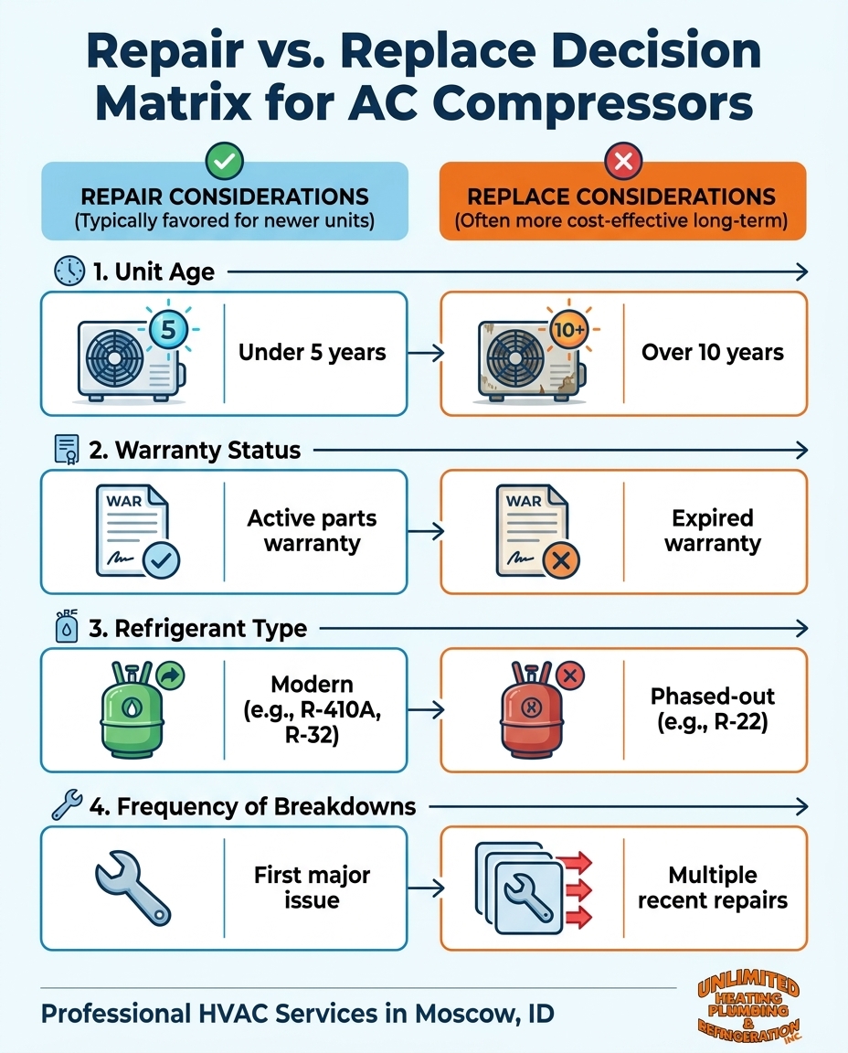 Repair vs. Replace Decision Matrix for AC Compressors