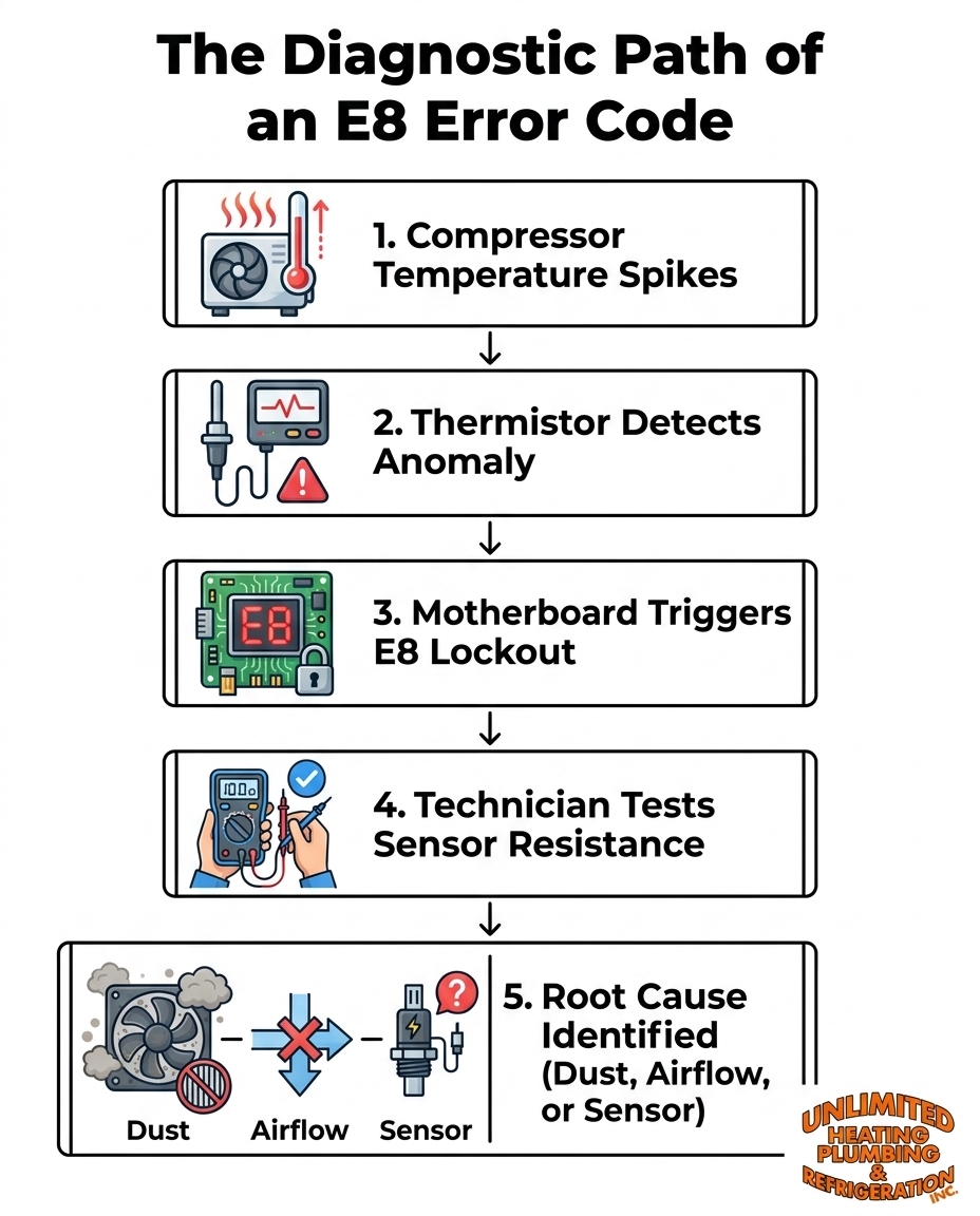 The Diagnostic Path of an E8 Error Code