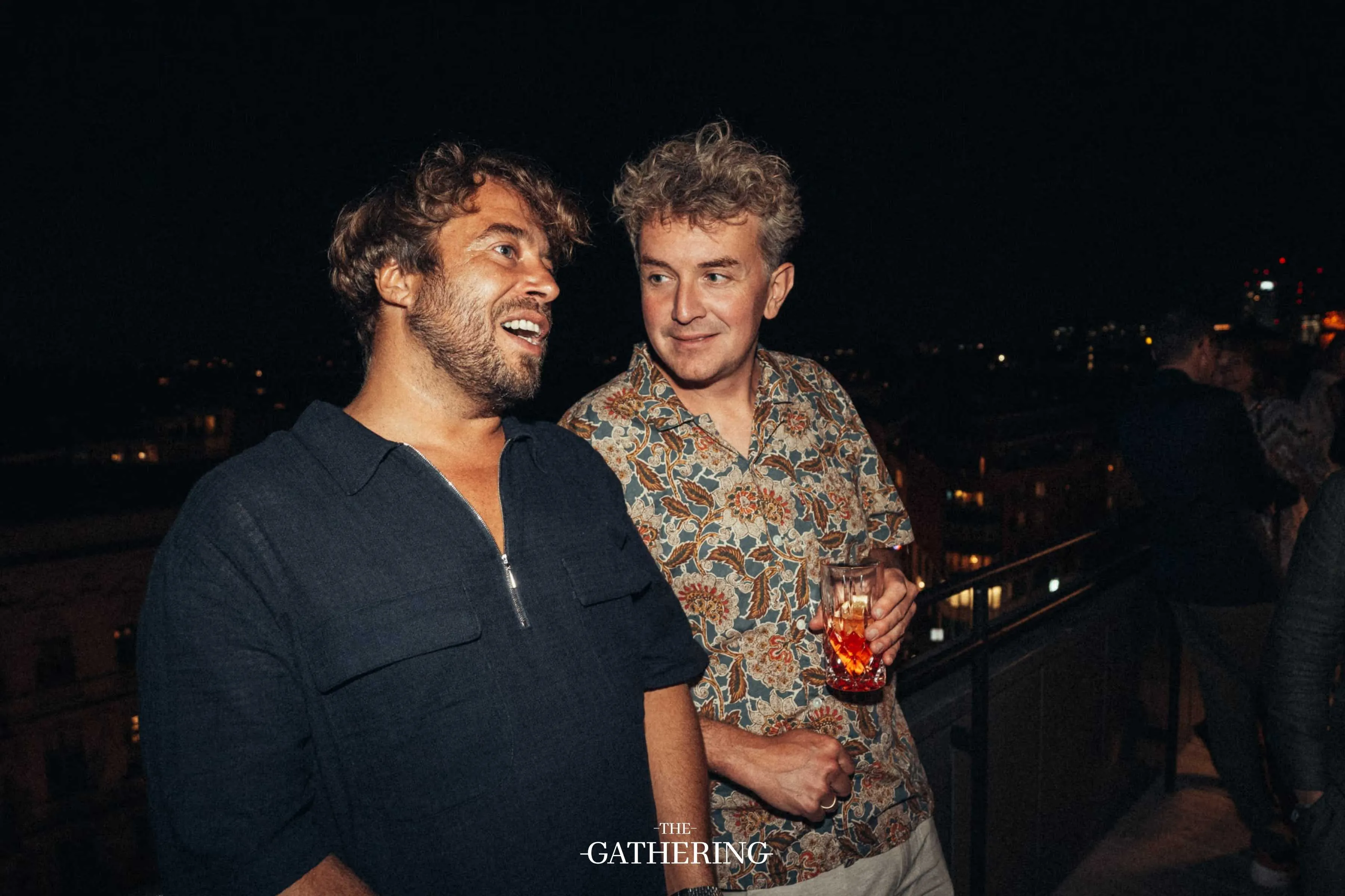 Crowd mingling with drinks at The Gathering hosted by Maison ACME