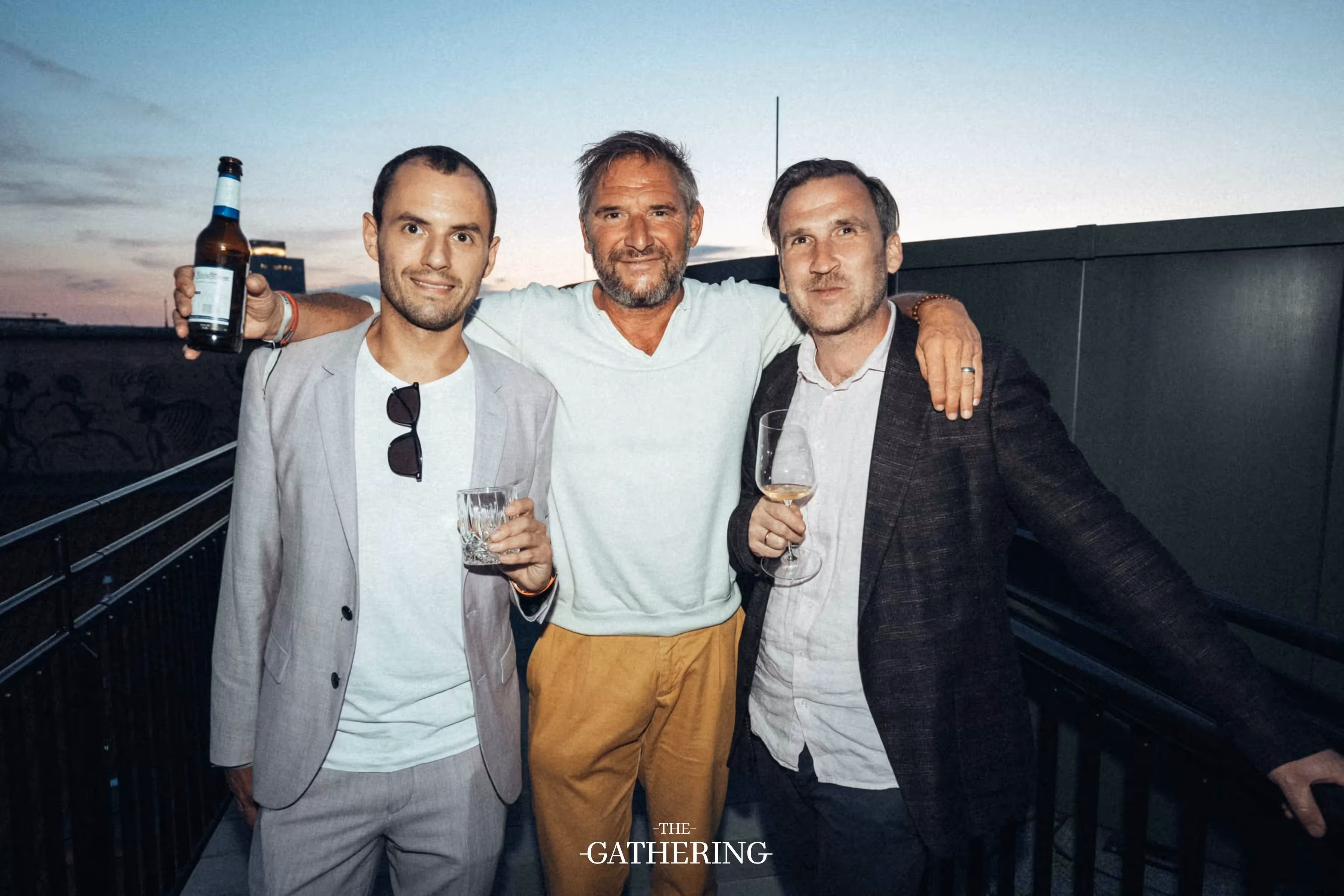 Crowd mingling with drinks at The Gathering hosted by Maison ACME