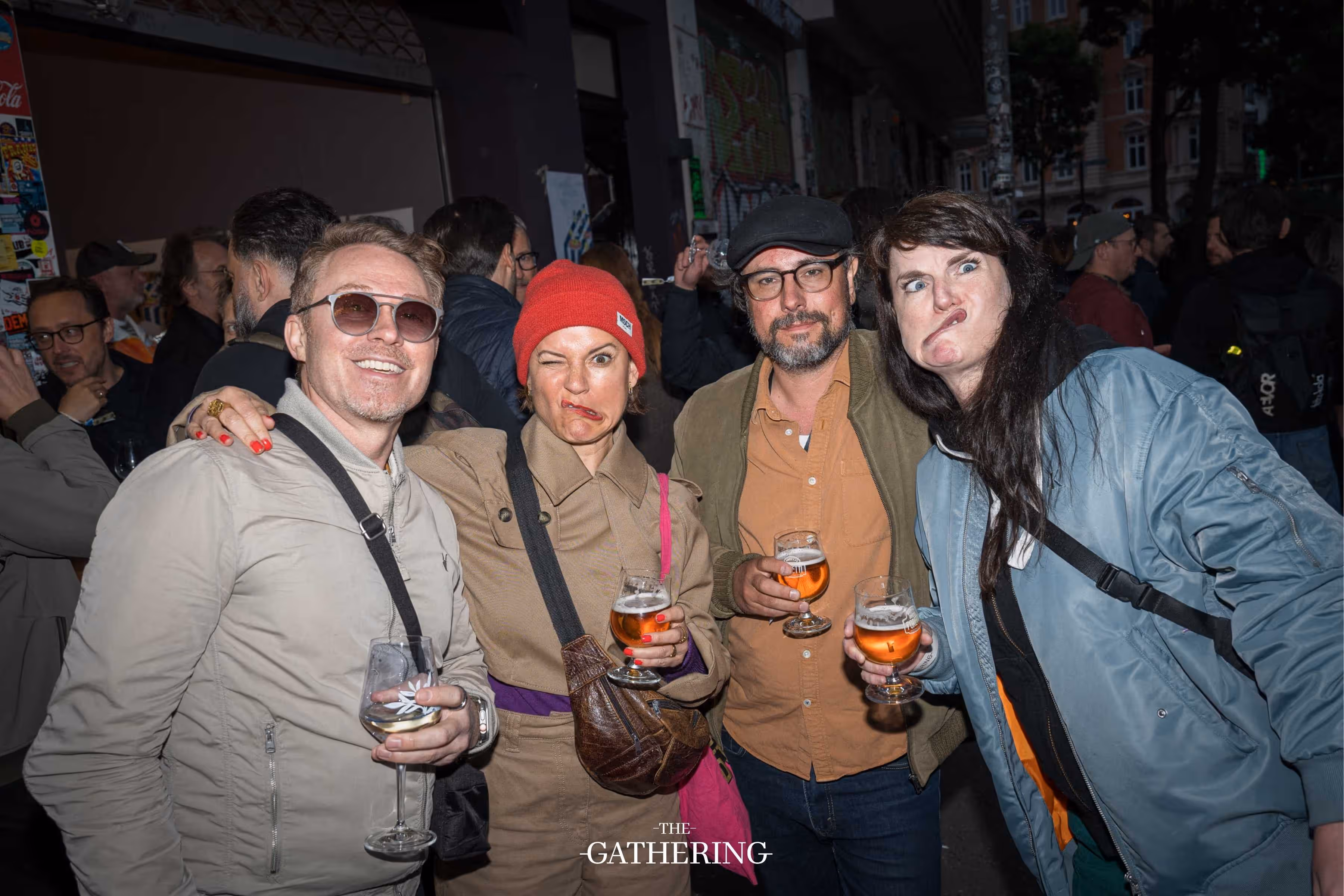 Crowd mingling with drinks at The Gathering hosted by Maison ACME