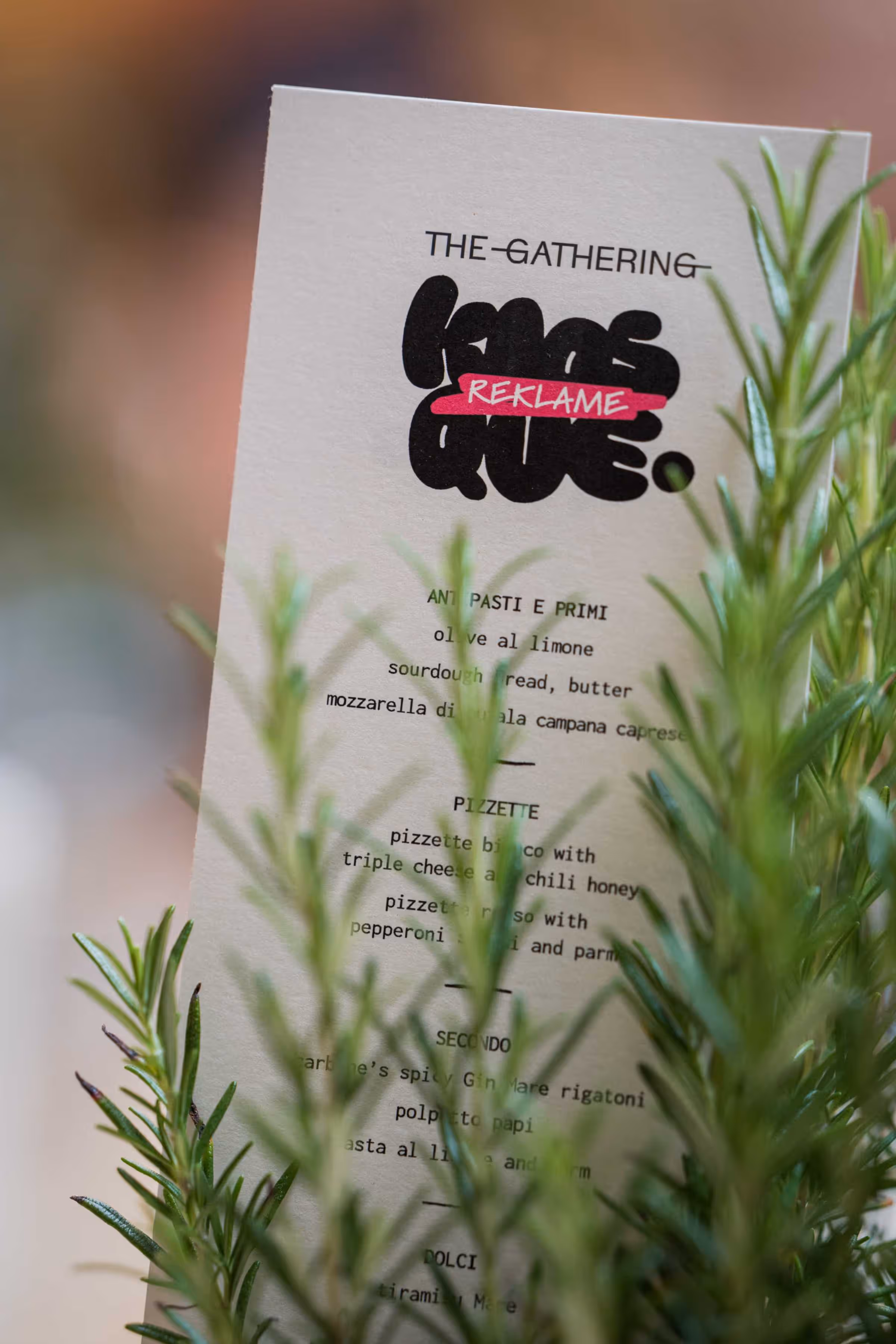 Menükarte auf dem The Gathering Event von Maison ACME