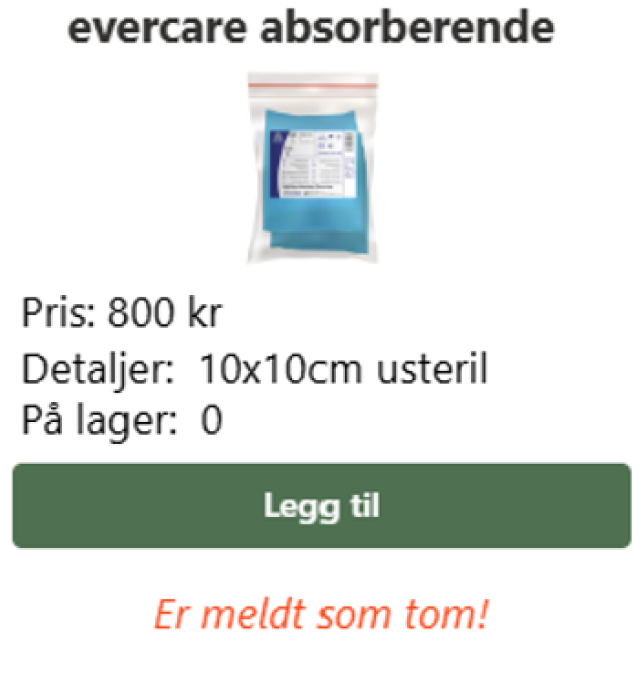 Evercare absorberende produktkort