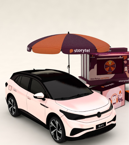 Storytel Car setup 3D concepting finland