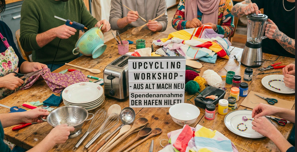 Upcycling statt Wegwerfen – Mitmachaktion und Spendenaktion mit Der Hafen hilft!