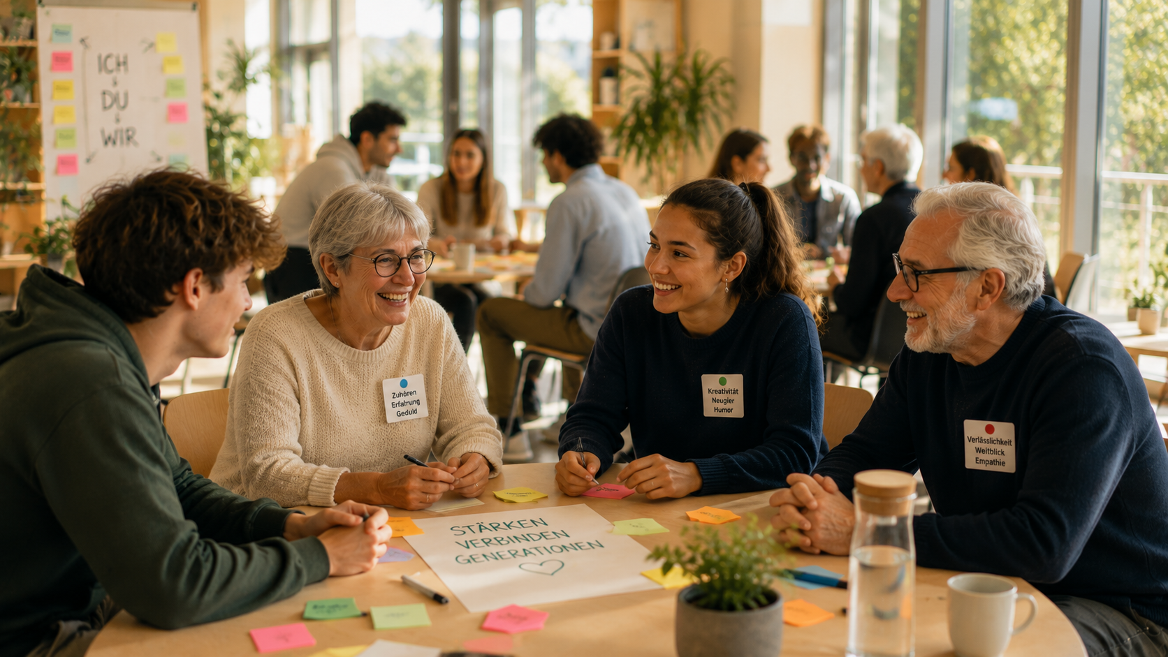 Teilnehmende allen Alters bei einem Workshop