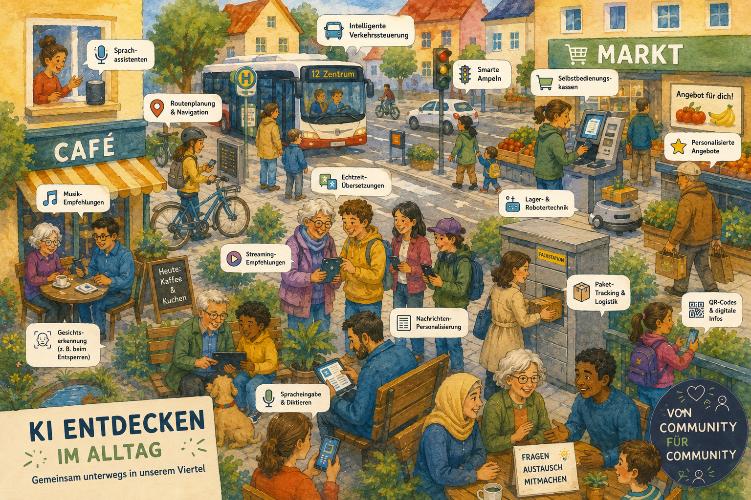 Menschen, die KI nutzen