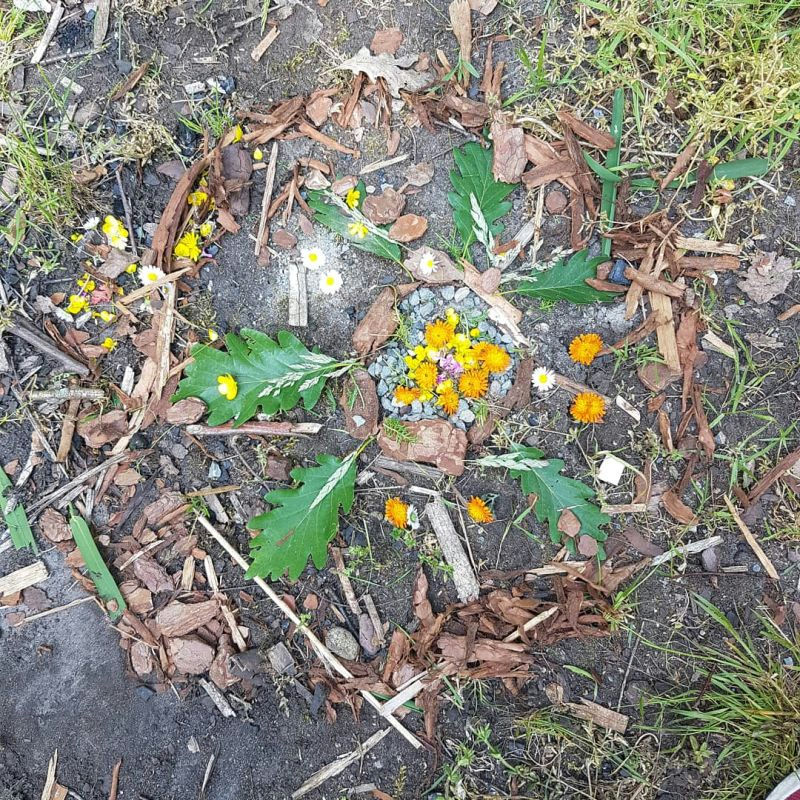 Eine Blättermandala