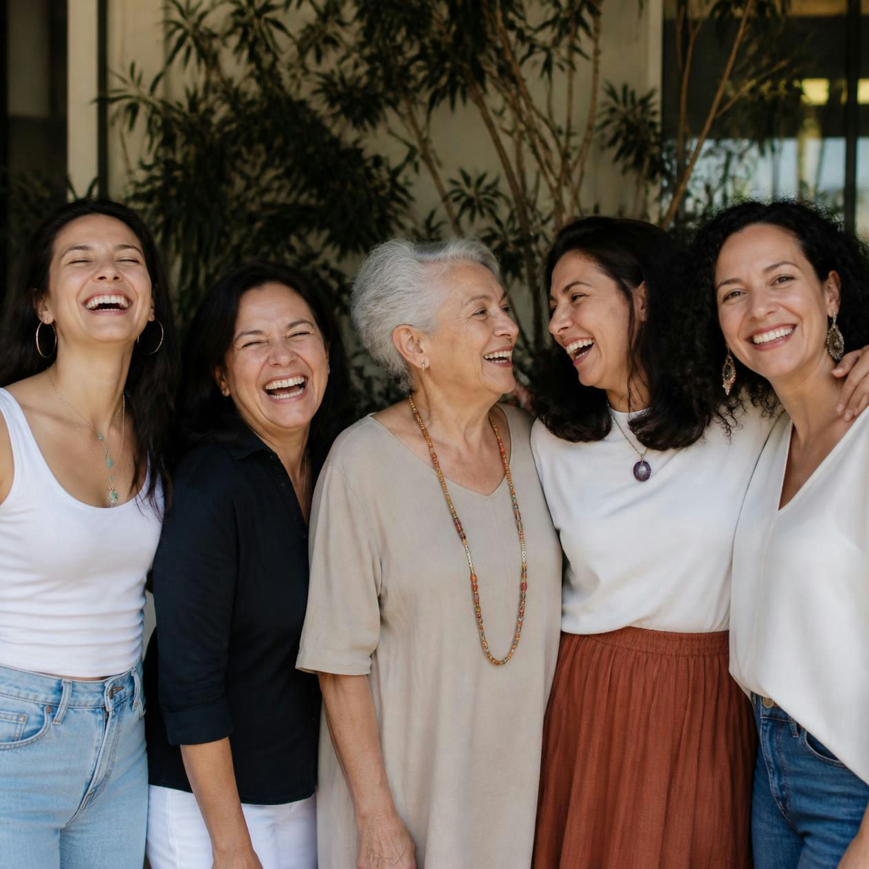 5 Frauen, die lachen