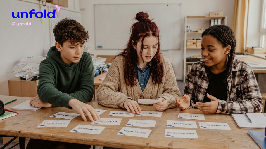 Gruppenarbeit Schüler*innen am Schreibtisch