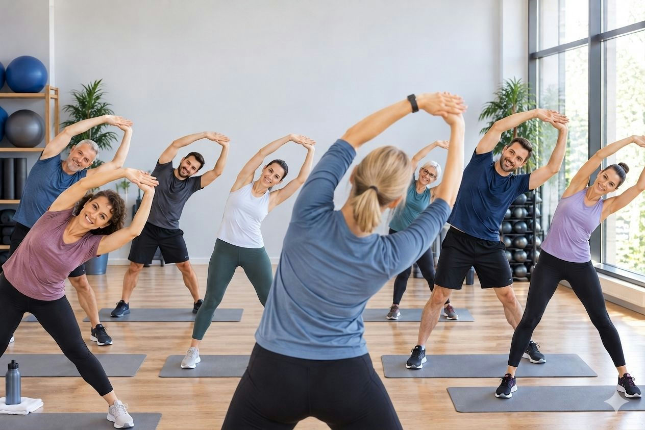 Menschen beim Stretchen