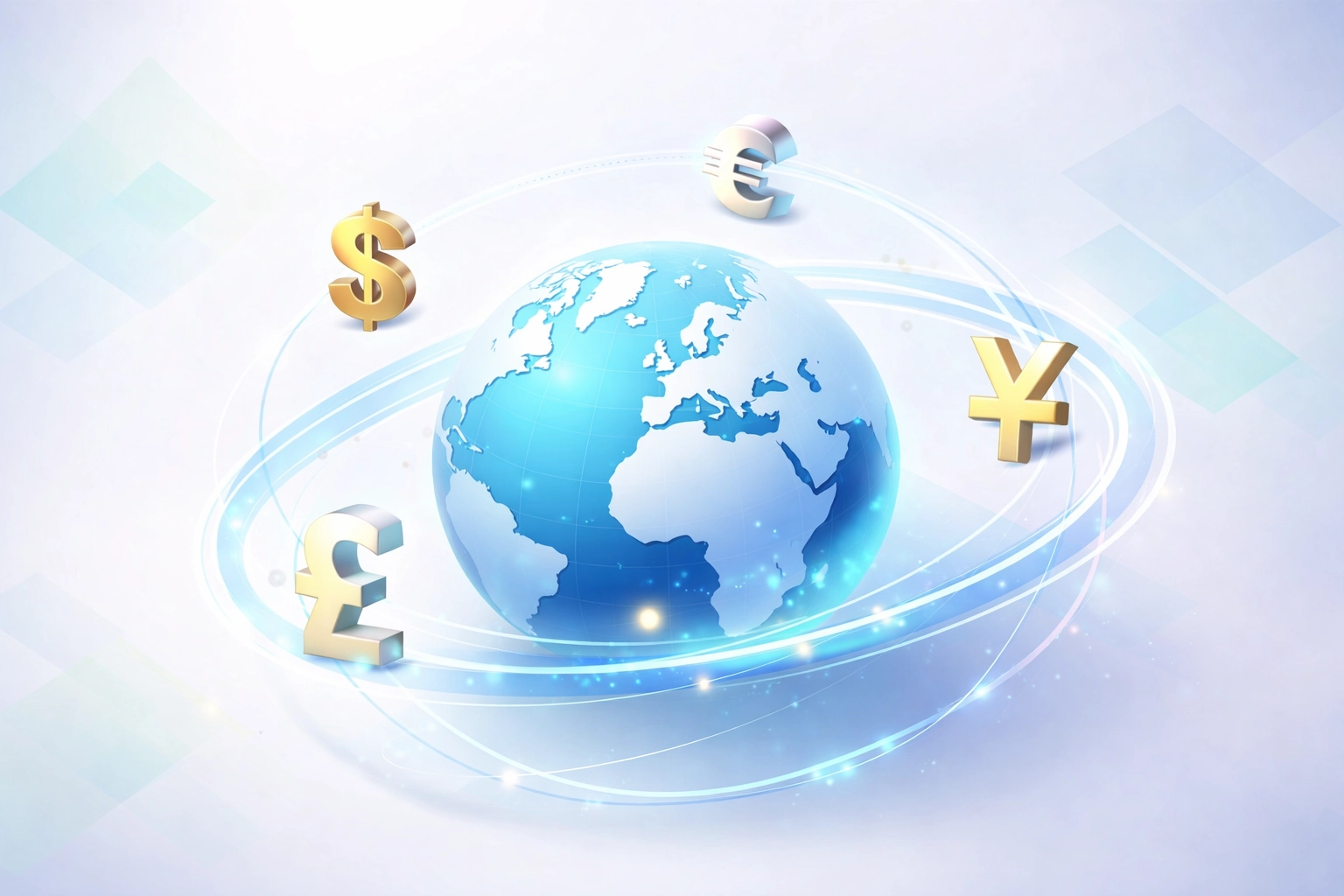 A globe surrounded by currency symbols illustrating UK taxation of worldwide foreign income and gains.