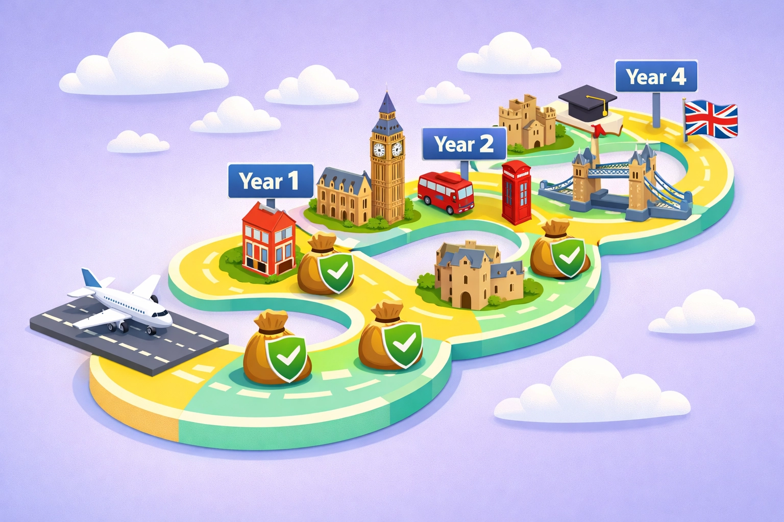 Timeline showing four-year FIG regime tax relief period for UK residents with foreign income