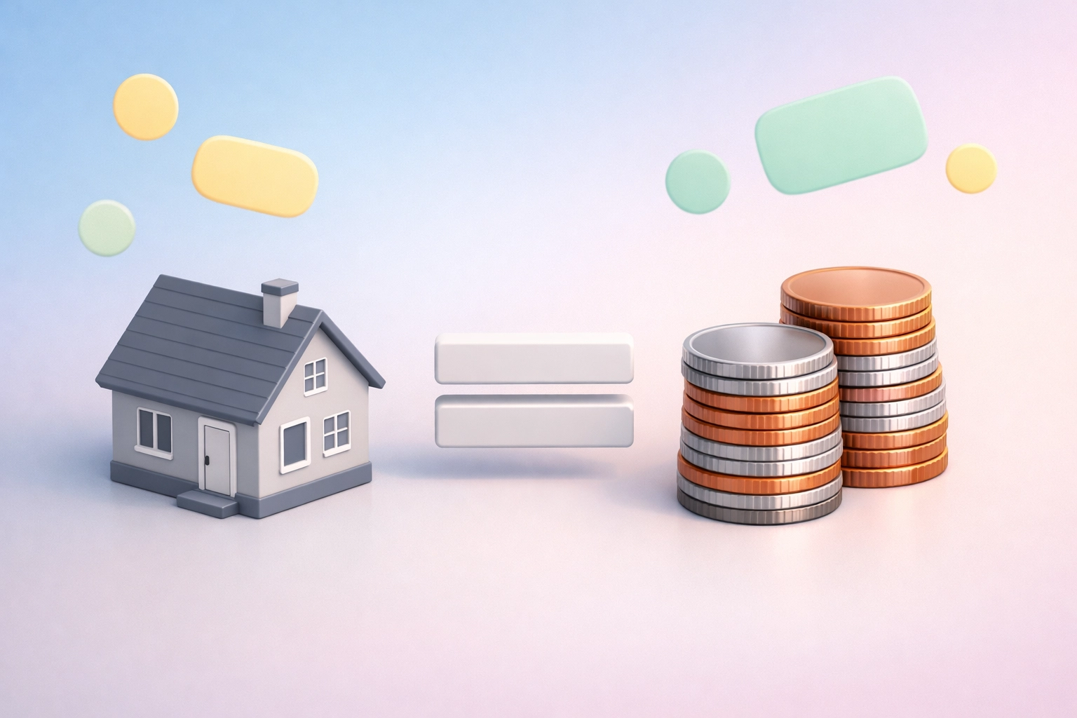 UK rental property tax calculation showing house and coins