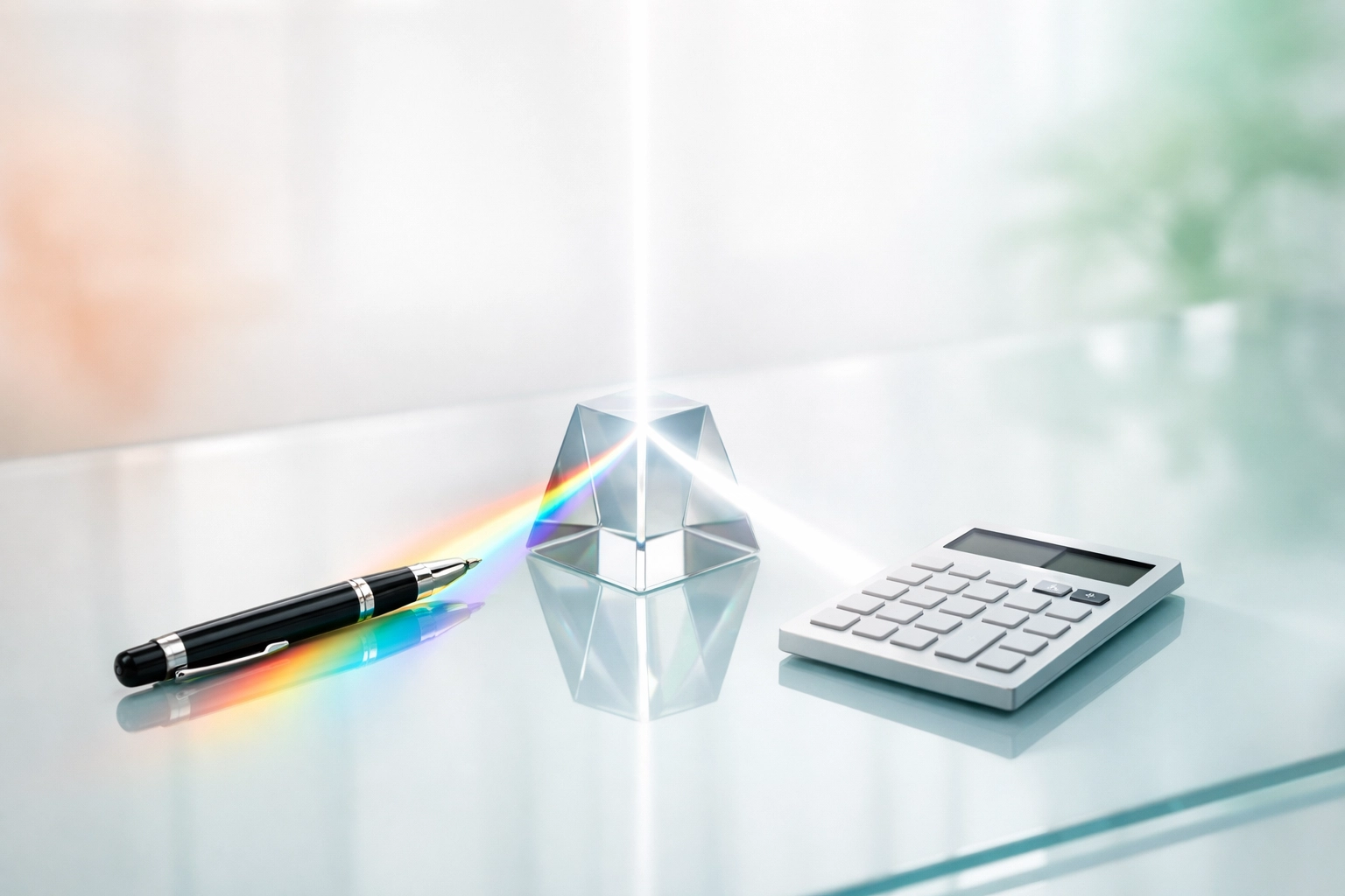 A prism dividing light on a desk symbolizing the fair allocation of taxing rights under UK tax treaties.