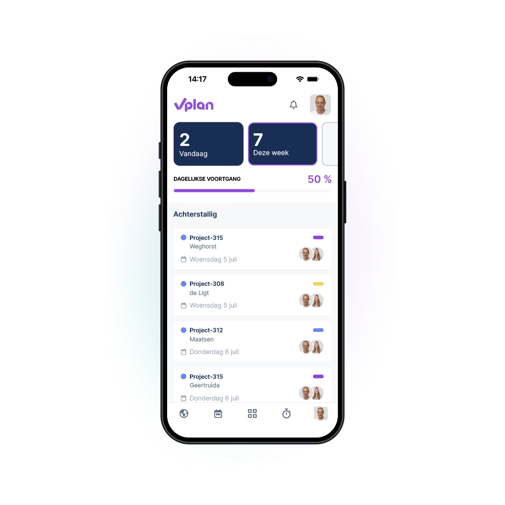 vPlan app op de telefoon