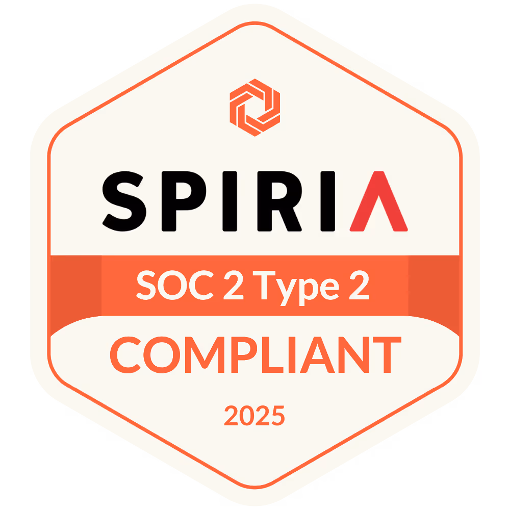 Spiria SOC 2 Type 2 Compliant badge
