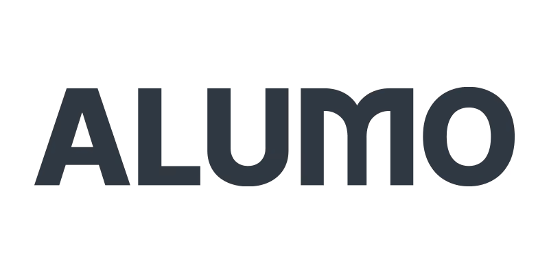 Alumo logo in gray.