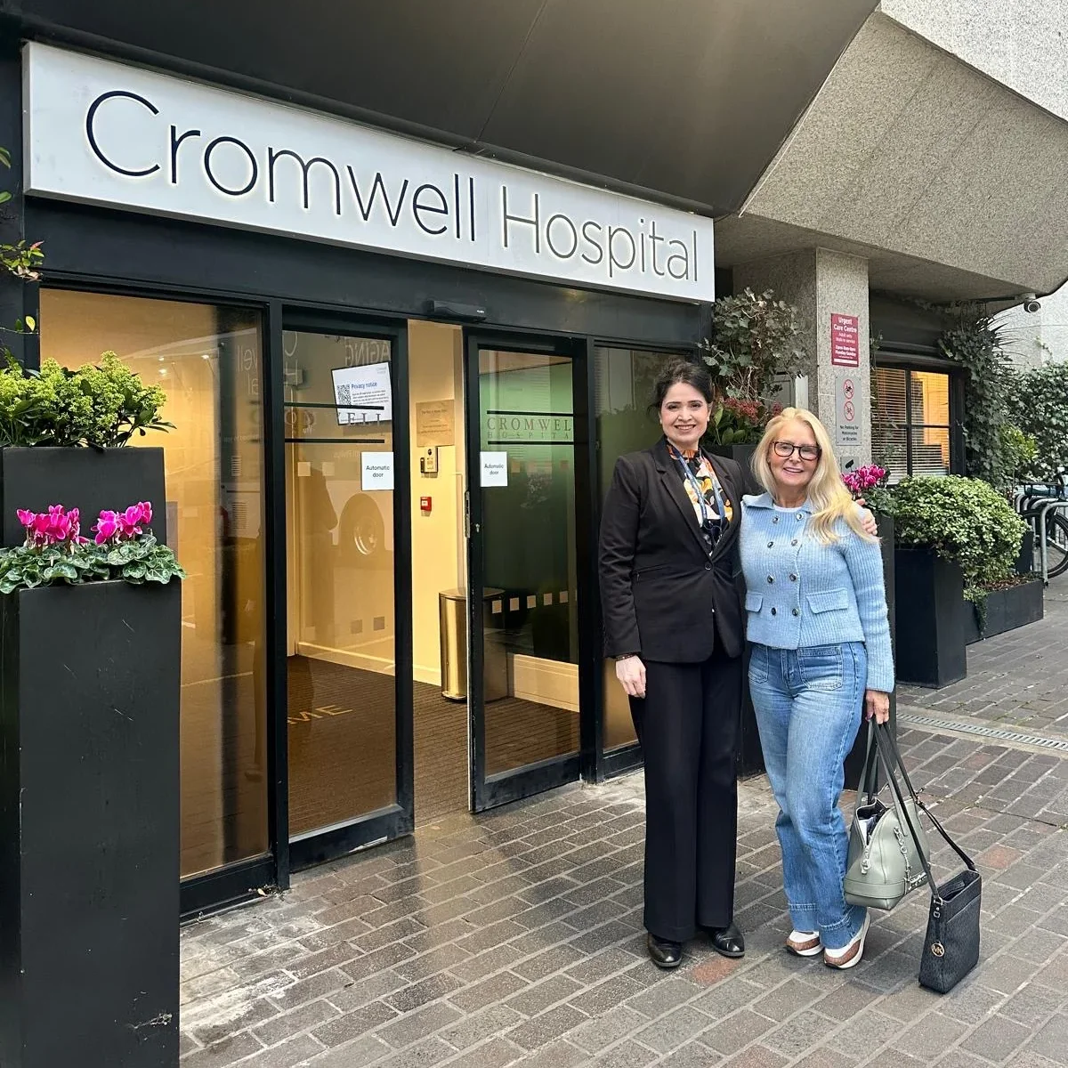 Dr Minha Rajput-Ray with clinic coordinator Anne Stewart at the Cromwell Hospital, London, 2025