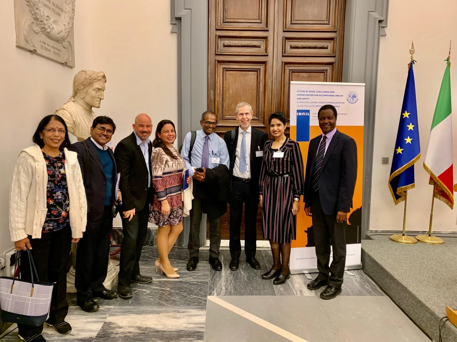 Dr Minha Rajput-Ray chairing at the International Commission on Occupational Health Mid-Term Meeting, Florence, 2020