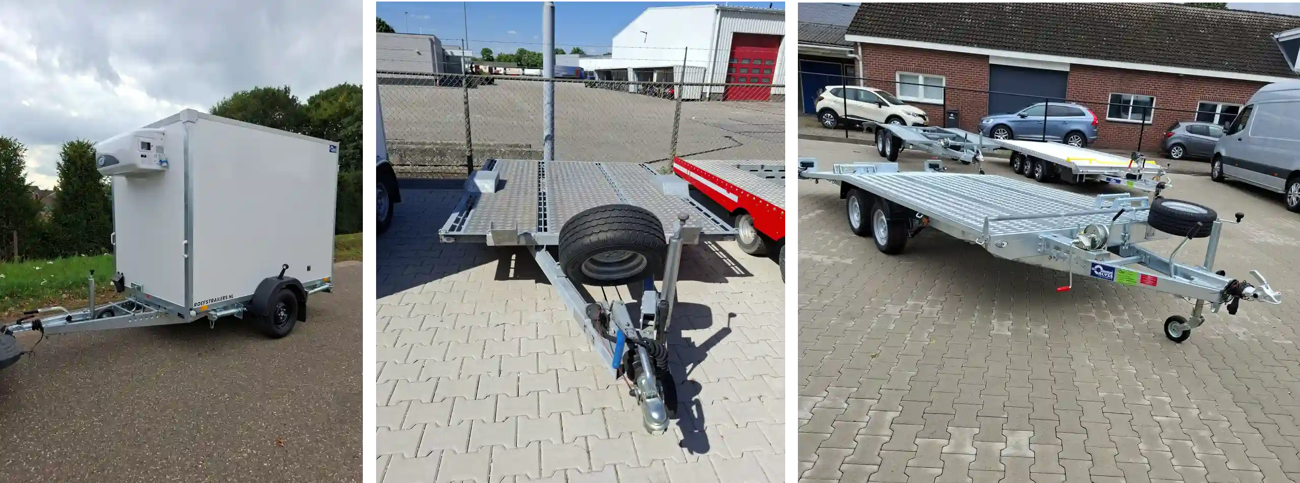 Verschillende soorten aanhanger te huur van Roefs Trailers