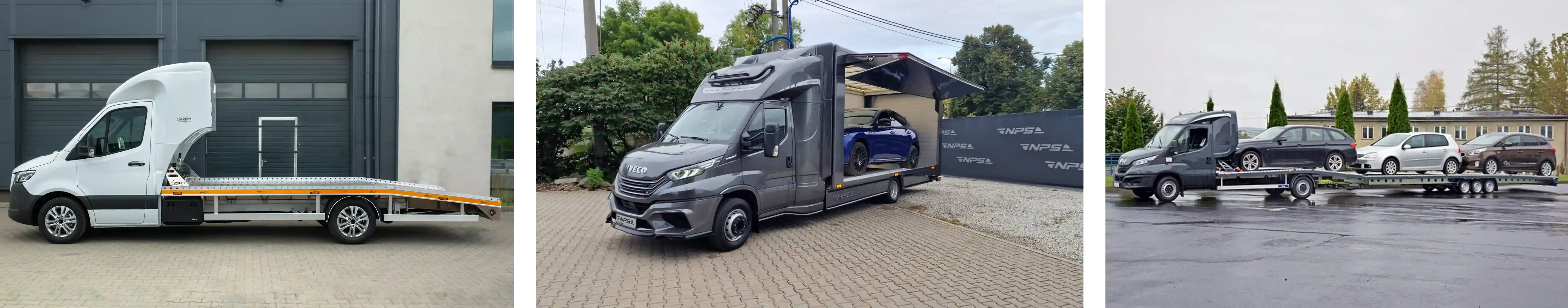 Verschillende oprijwagens met auto's