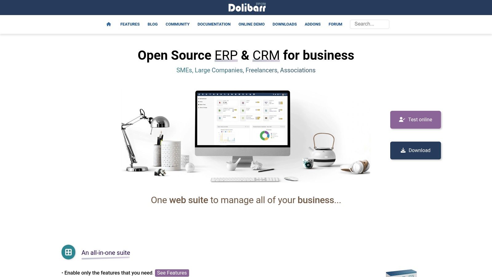 Dolibarr (Open source) + offres Cloud (DoliCloud/DoliOnDemand)