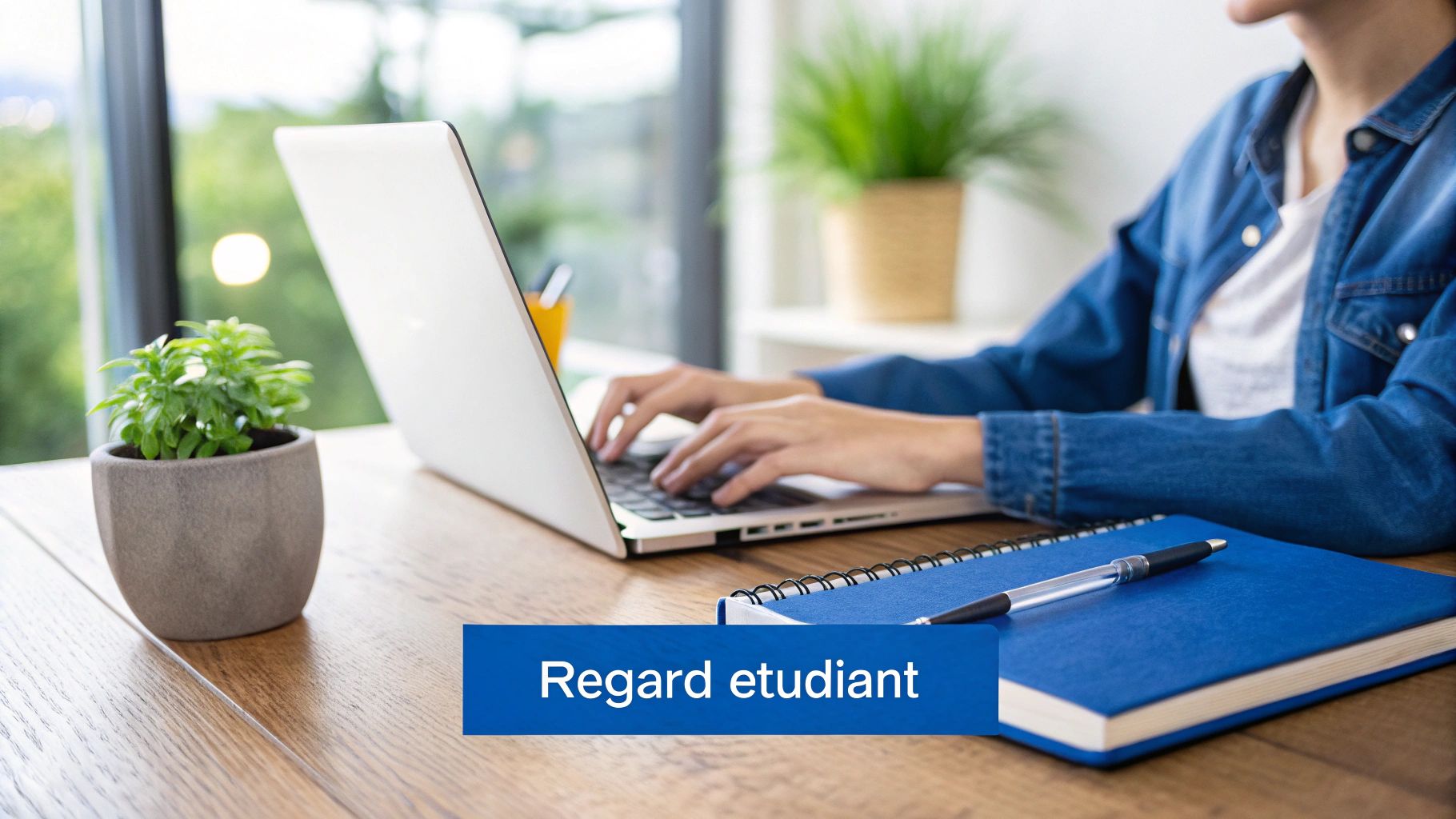 Illustration d'un étudiant en stage rédigeant son rapport d'étonnement, avec des icônes symbolisant l'analyse de données, l'innovation et la présentation de ses observations.