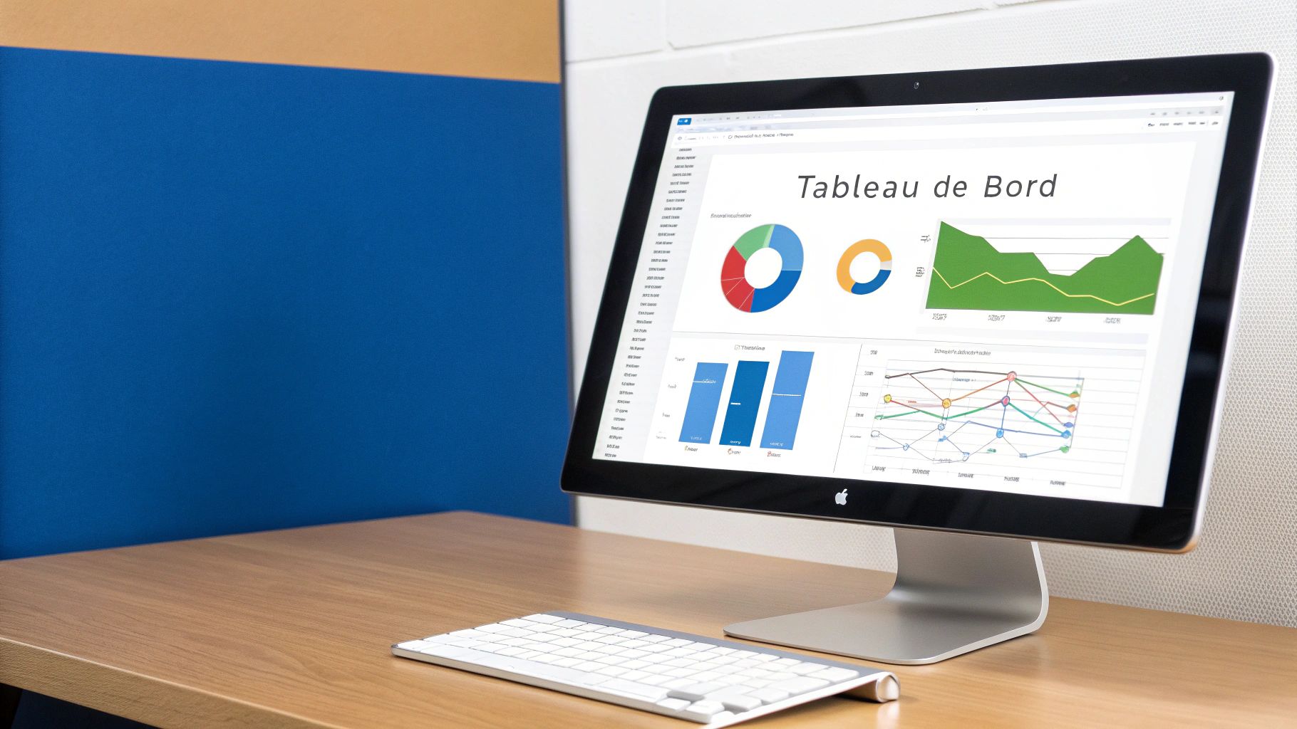 Tableau de bord présentant divers indicateurs de performance KPI