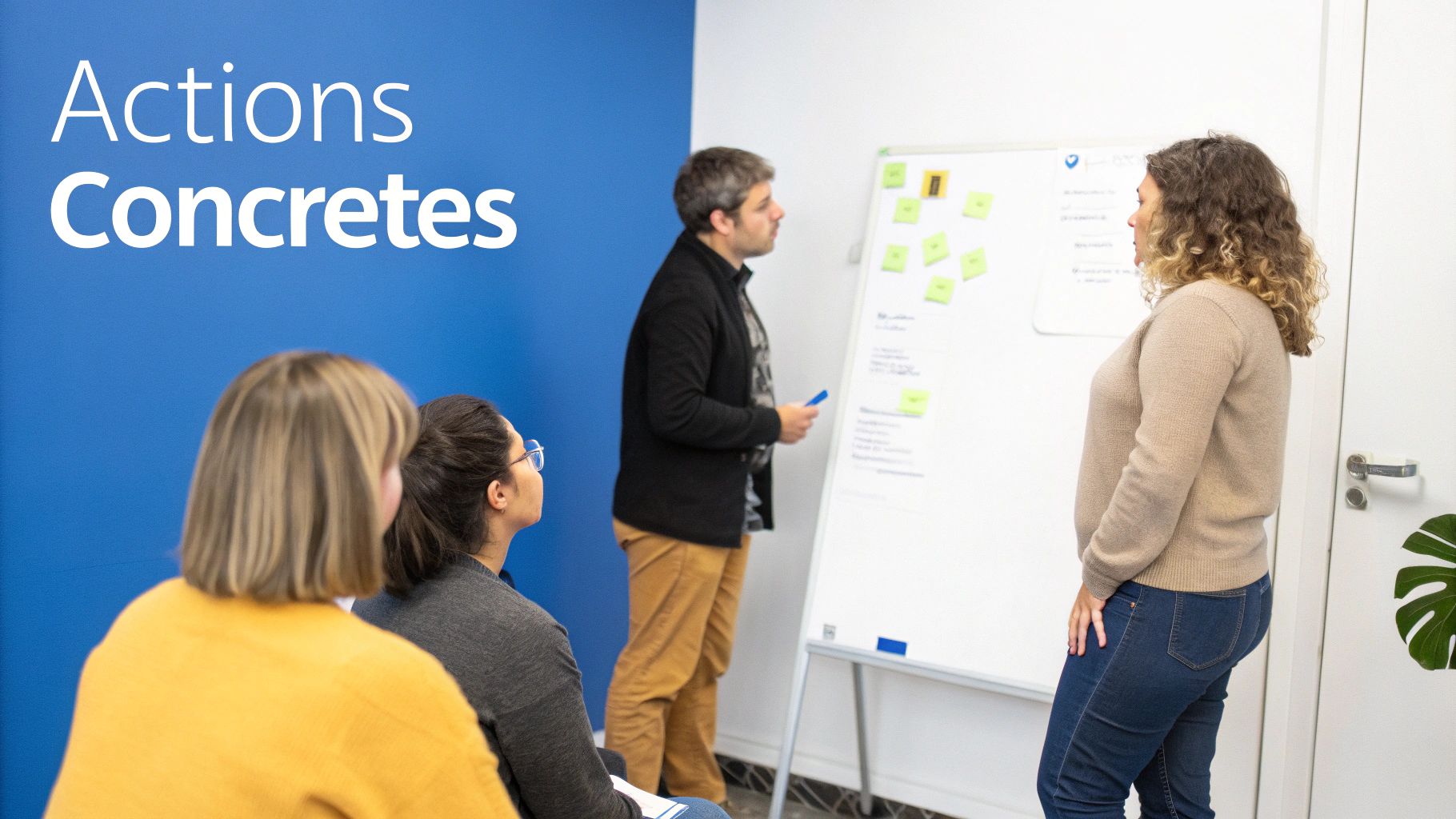 Une équipe du service client en collaboration devant des écrans d'ordinateur, travaillant sur des stratégies