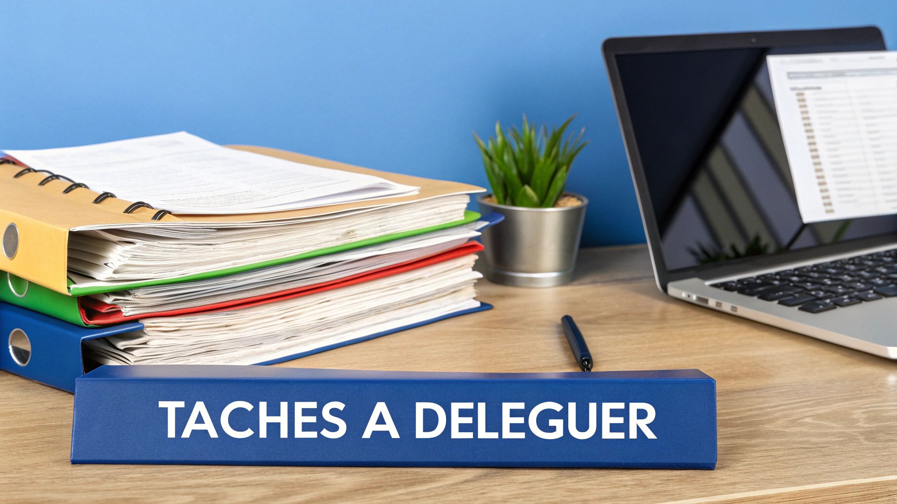 Personne organisant des documents et planifiant des tâches administratives