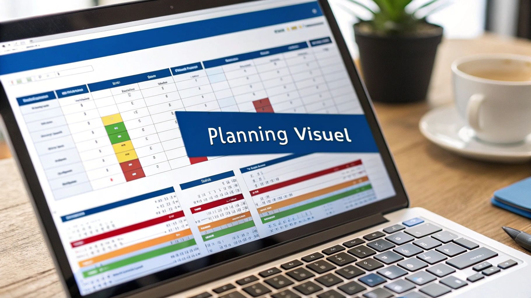 Un planning Excel avec des codes couleurs et des barres de progression