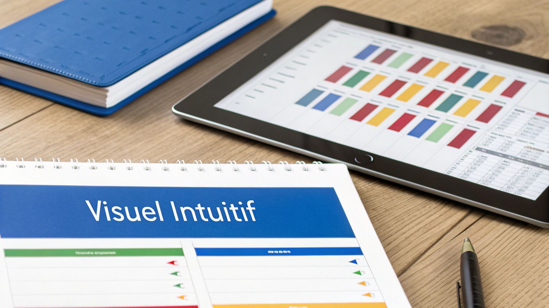 Un planning Excel avec des codes couleur visuels pour les statuts des tâches