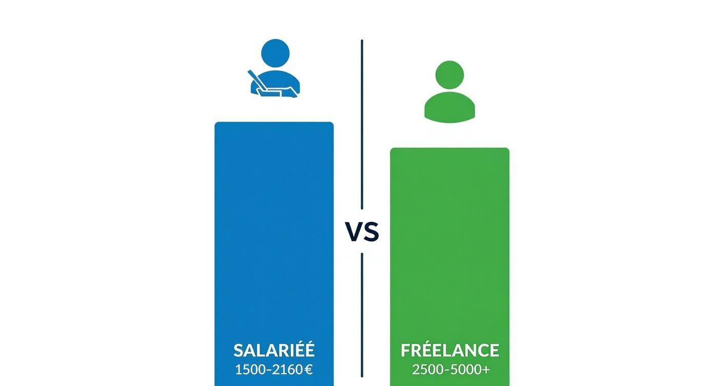 Infographic about assistante virtuelle salaire