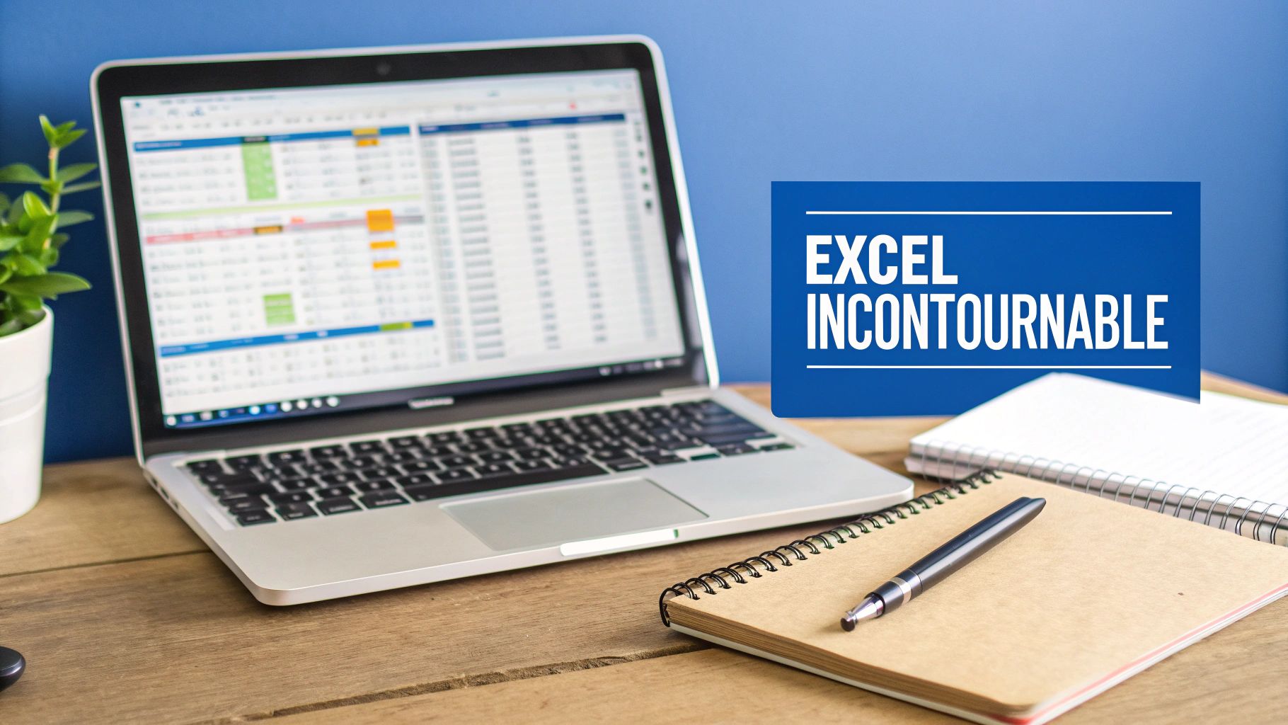 Une personne travaillant sur un ordinateur portable avec des graphiques Excel à l'écran, symbolisant la création d'un planning efficace