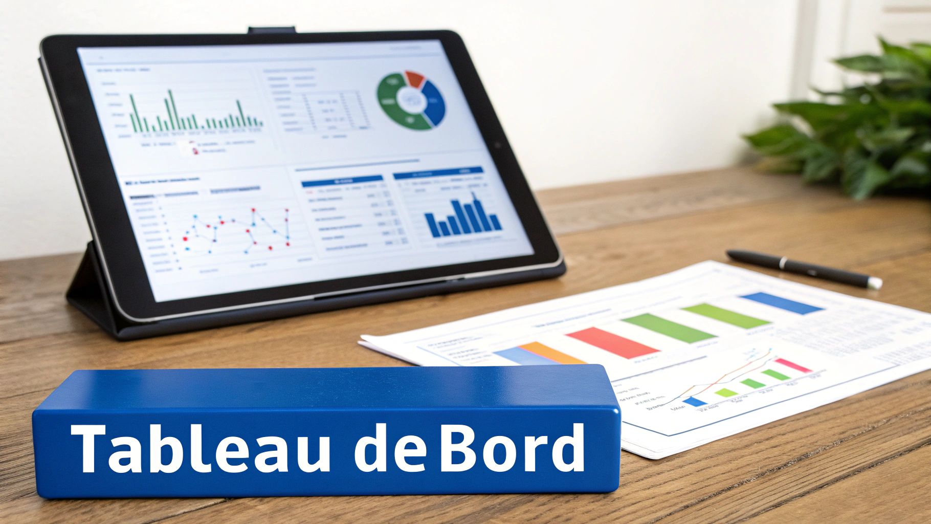 Un tableau de bord Excel avec divers graphiques colorés et des indicateurs de performance clés, montrant une visualisation claire des données