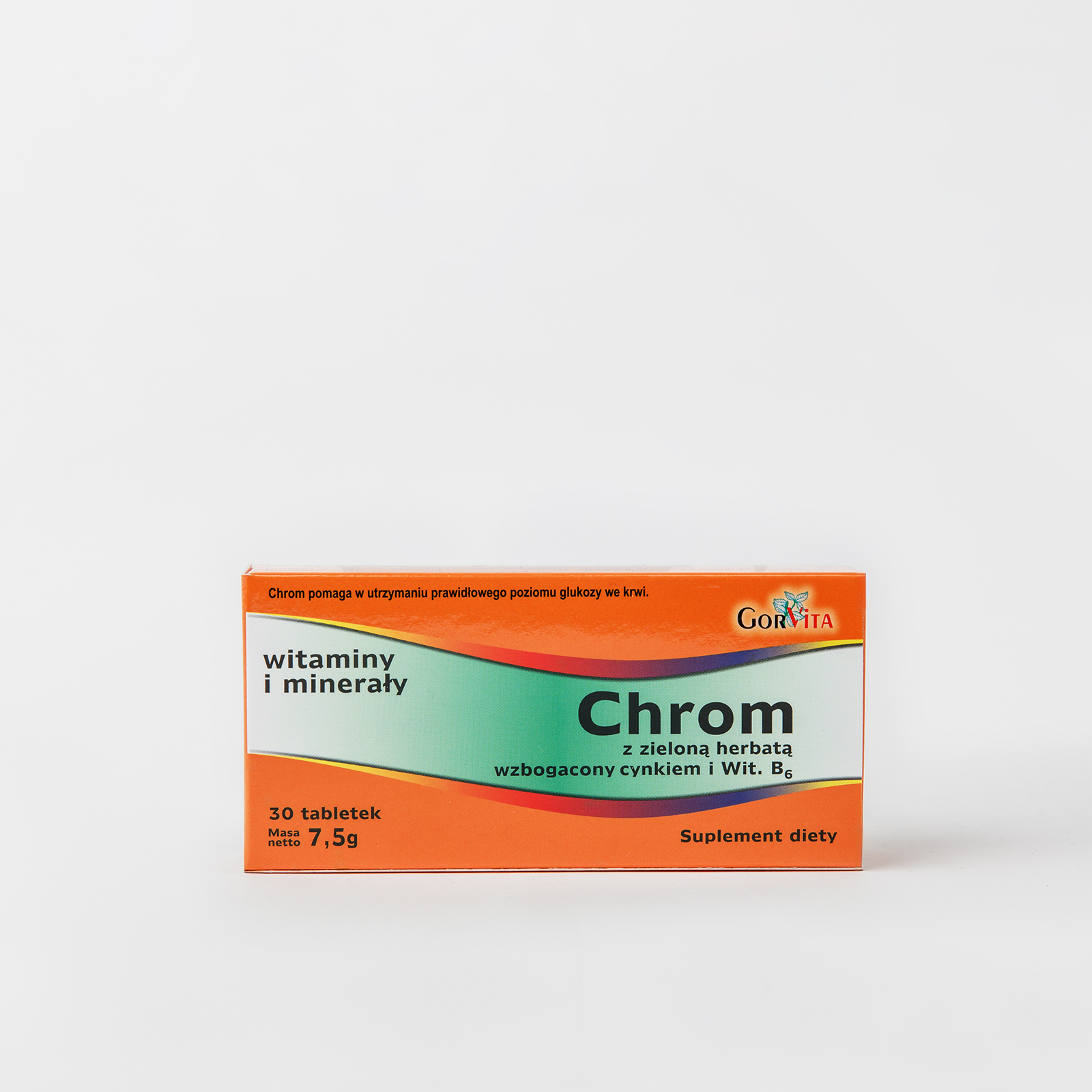 Chrom z zieloną herbatą Gorvita — chrom, cynk i B6 na metabolizm glukozy