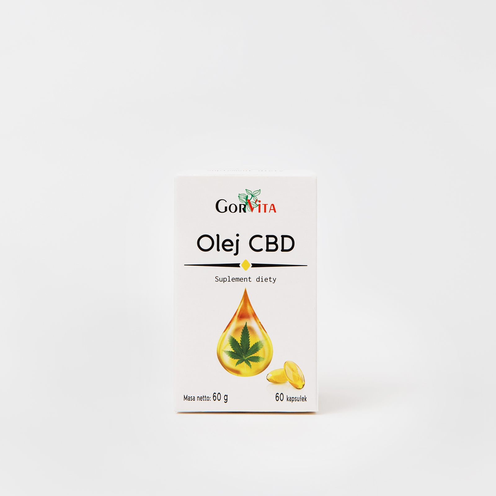 Olej CBD w kapsułkach Gorvita — izolat oleju CBD 95% w kapsułkach
