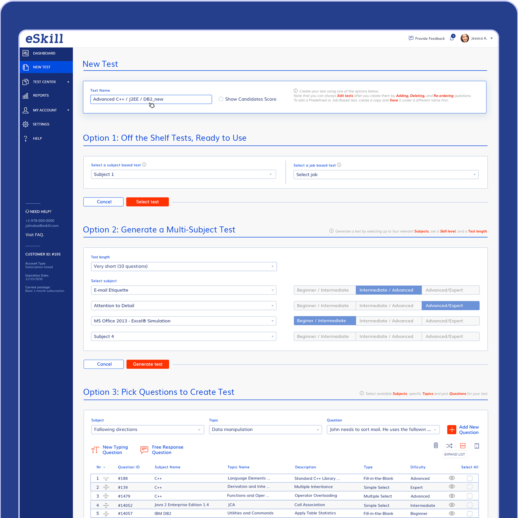 eSkill Pre-Employment assessment applicant profile graphic