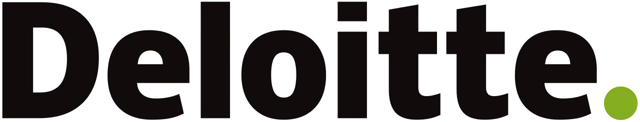 Deloitte wordmark logo with a green dot at the end.