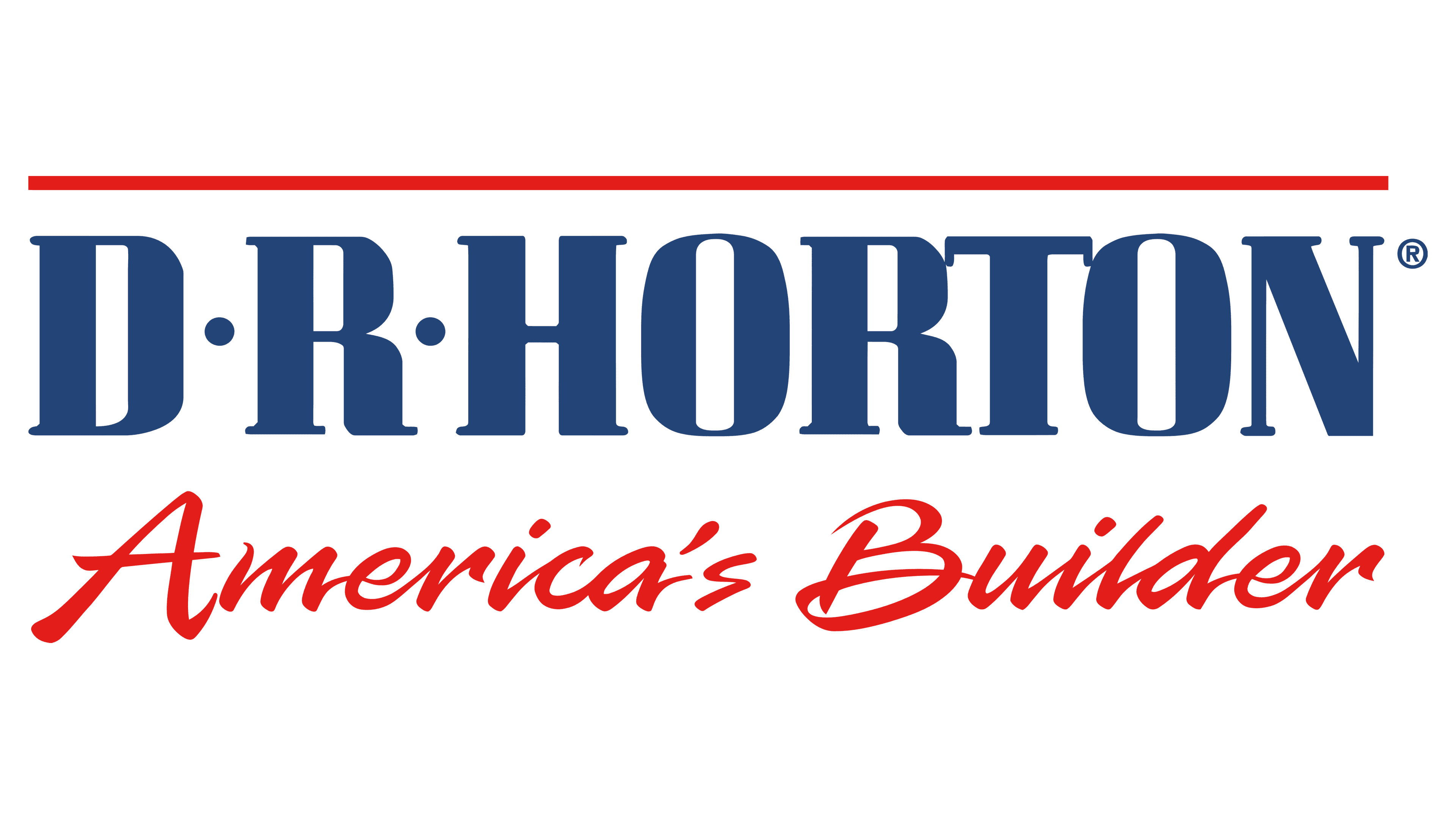 D.R. Horton logo with a red line and slogan America's Builder in red script below.