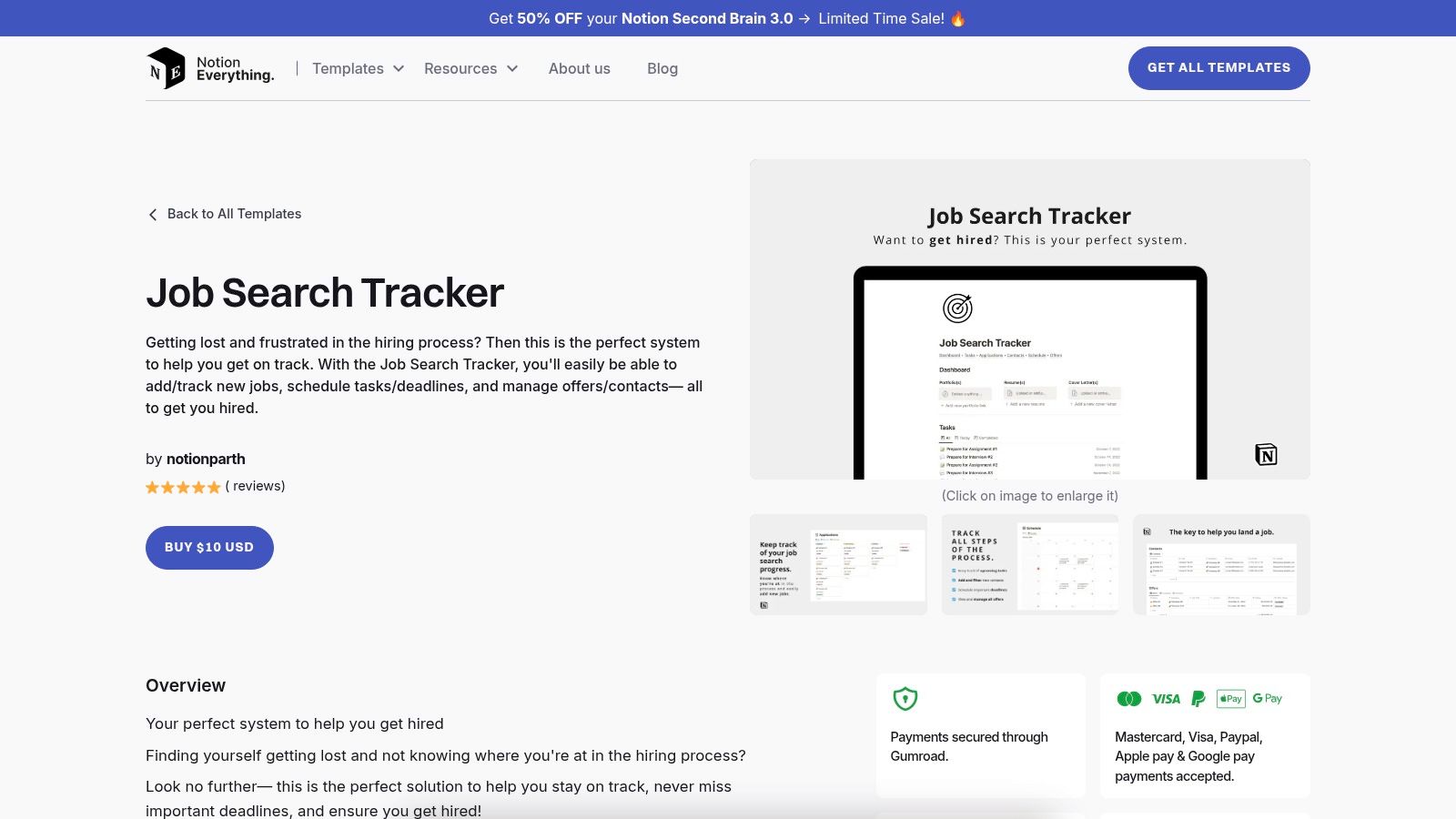 Notion Everything – Job Search Tracker Template