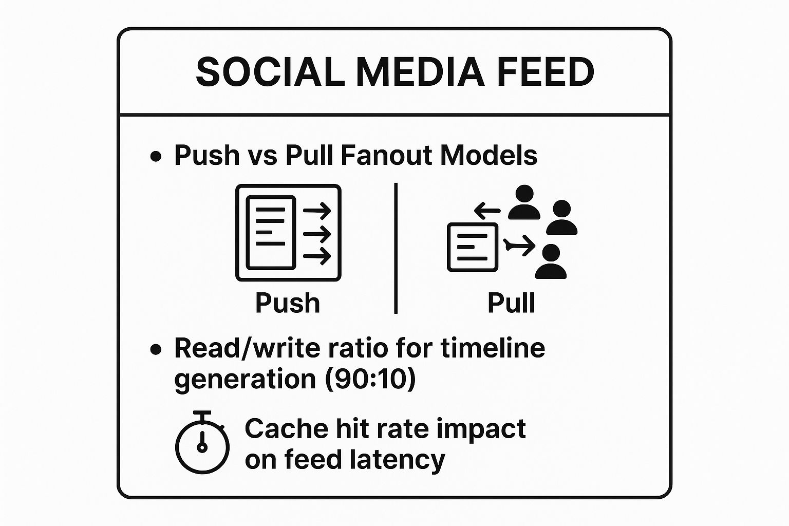 Infographic showing key data about Design a Social Media Feed (like Twitter Timeline or Facebook News Feed)