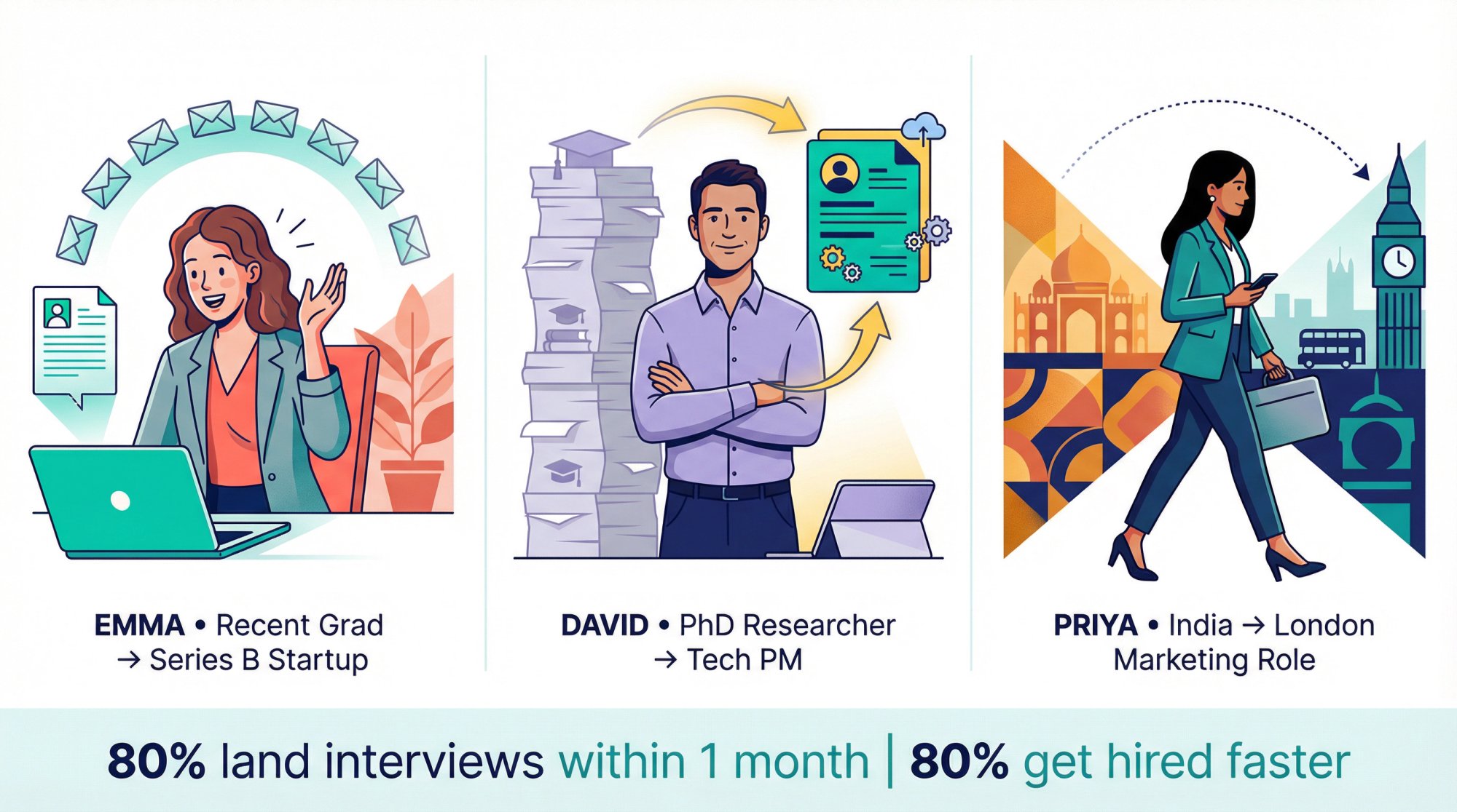 Four-panel myth-busting infographic contrasting common resume and CV misconceptions with evidence-based reality
