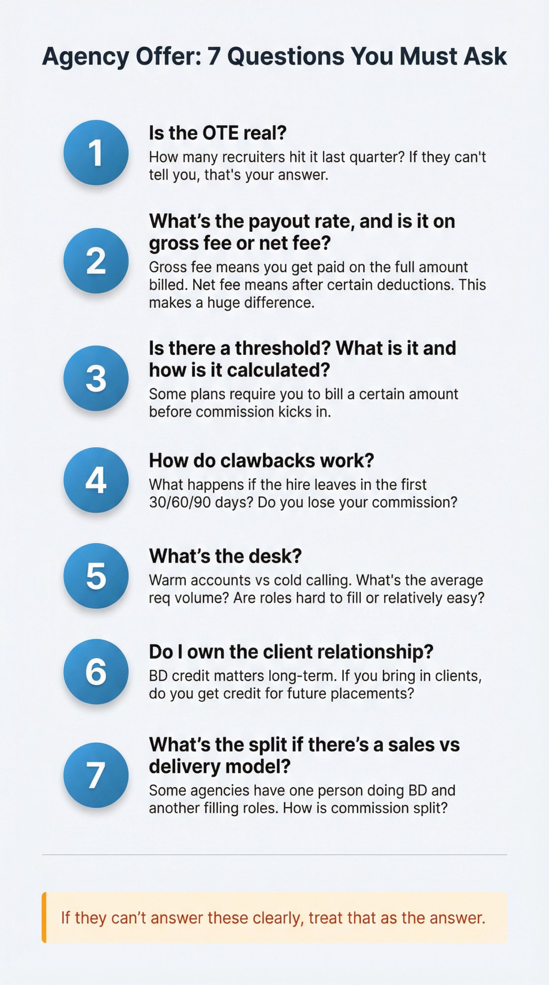 7 essential questions to ask before accepting an agency recruiter offer to avoid compensation traps