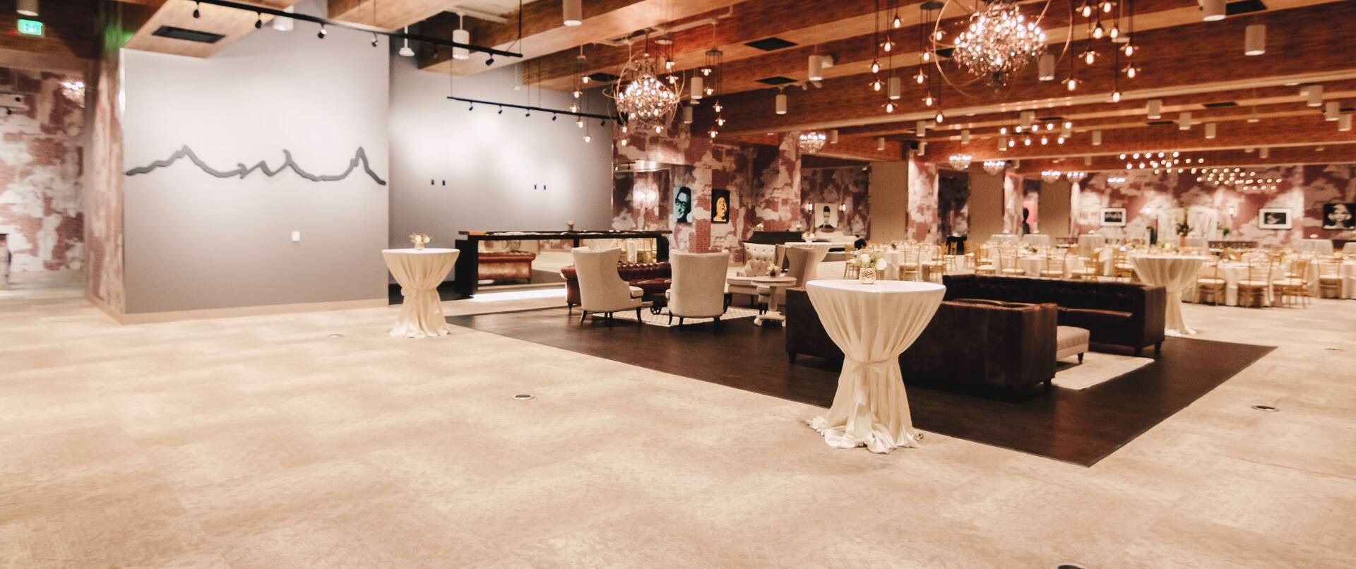 Third-floor lounge and pre-function space at Whitney Peak Hotel