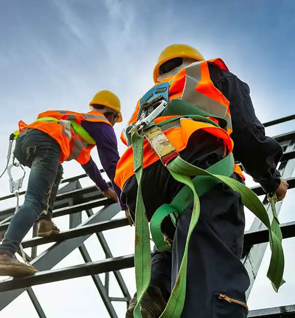 Construction workers working