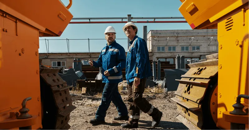 Construction workers on a site