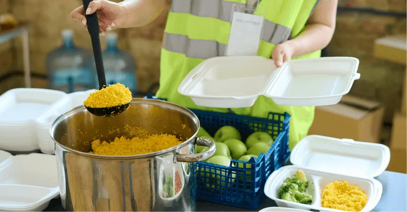 A person serving meals